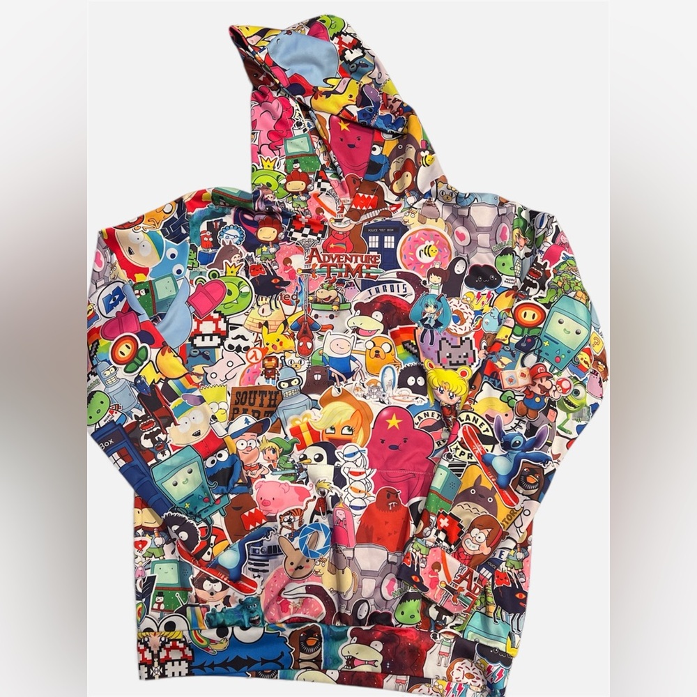 Animation Anime Cartoons / Pop Culture Allover print sticker bomb hoodie Large